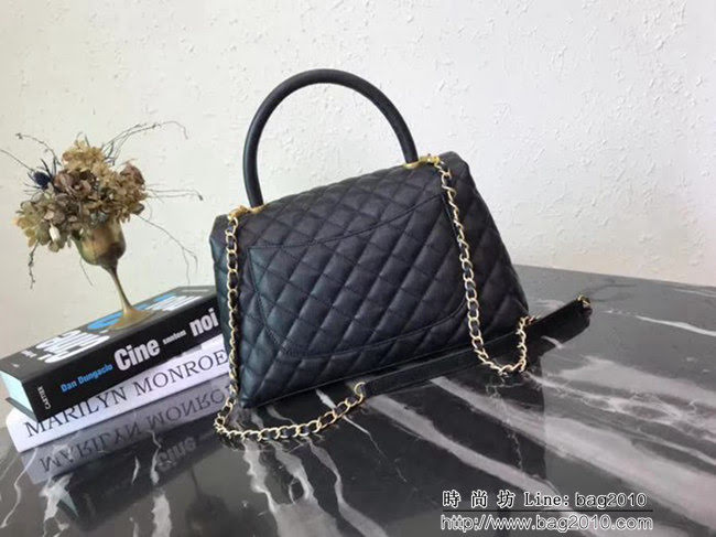 香奈兒CHANEL大號Chanel Coco handle全新頂級翻蓋單肩鏈條手柄包DSC1217